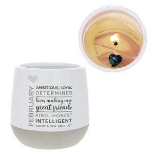 February by You Are a Gem - 11 oz - 100% Soy Wax Reveal Candle with Birthstone Scent: Tranquility