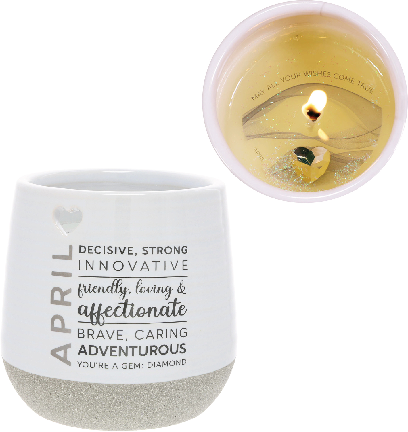 April by You Are a Gem - April - 11 oz - 100% Soy Wax Reveal Candle with Birthstone Scent: Tranquility