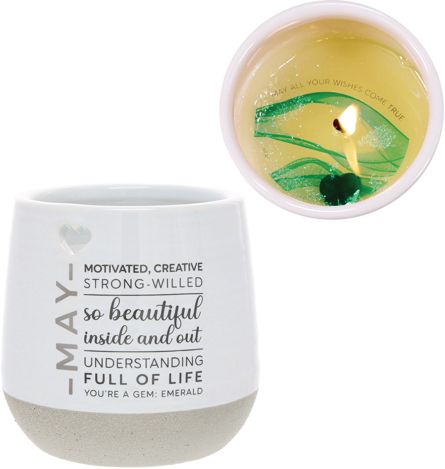 May by You Are a Gem - May - 11 oz - 100% Soy Wax Reveal Candle with Birthstone Scent: Tranquility