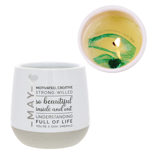 May by You Are a Gem - 11 oz - 100% Soy Wax Reveal Candle with Birthstone Scent: Tranquility