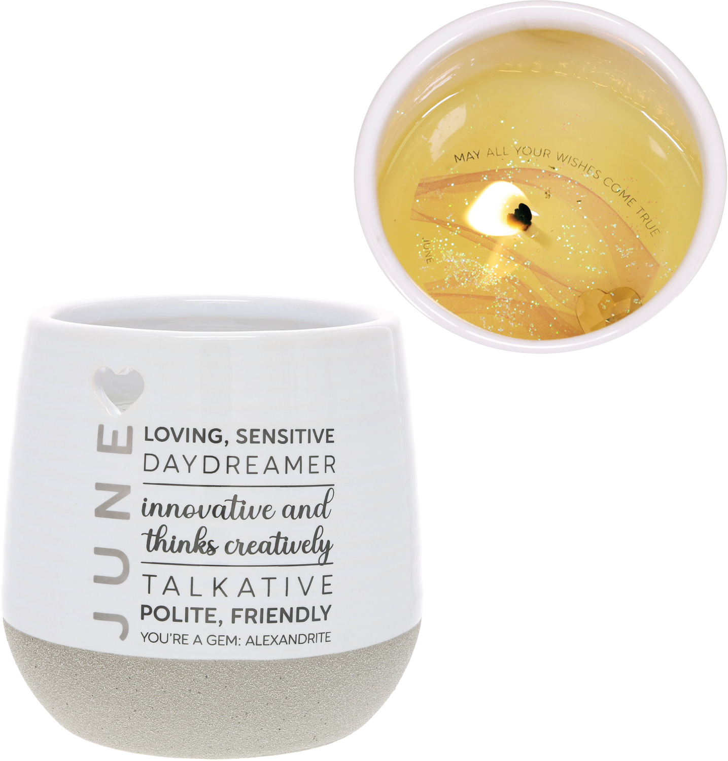 June by You Are a Gem - June - 11 oz - 100% Soy Wax Reveal Candle with Birthstone Scent: Tranquility