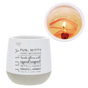 July by You Are a Gem - 11 oz - 100% Soy Wax Reveal Candle with Birthstone Scent: Tranquility