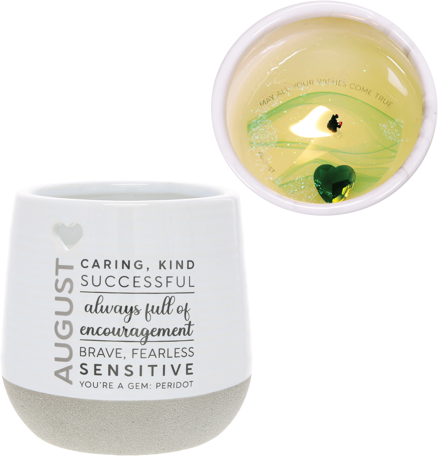 August by You Are a Gem - August - 11 oz - 100% Soy Wax Reveal Candle with Birthstone Scent: Tranquility