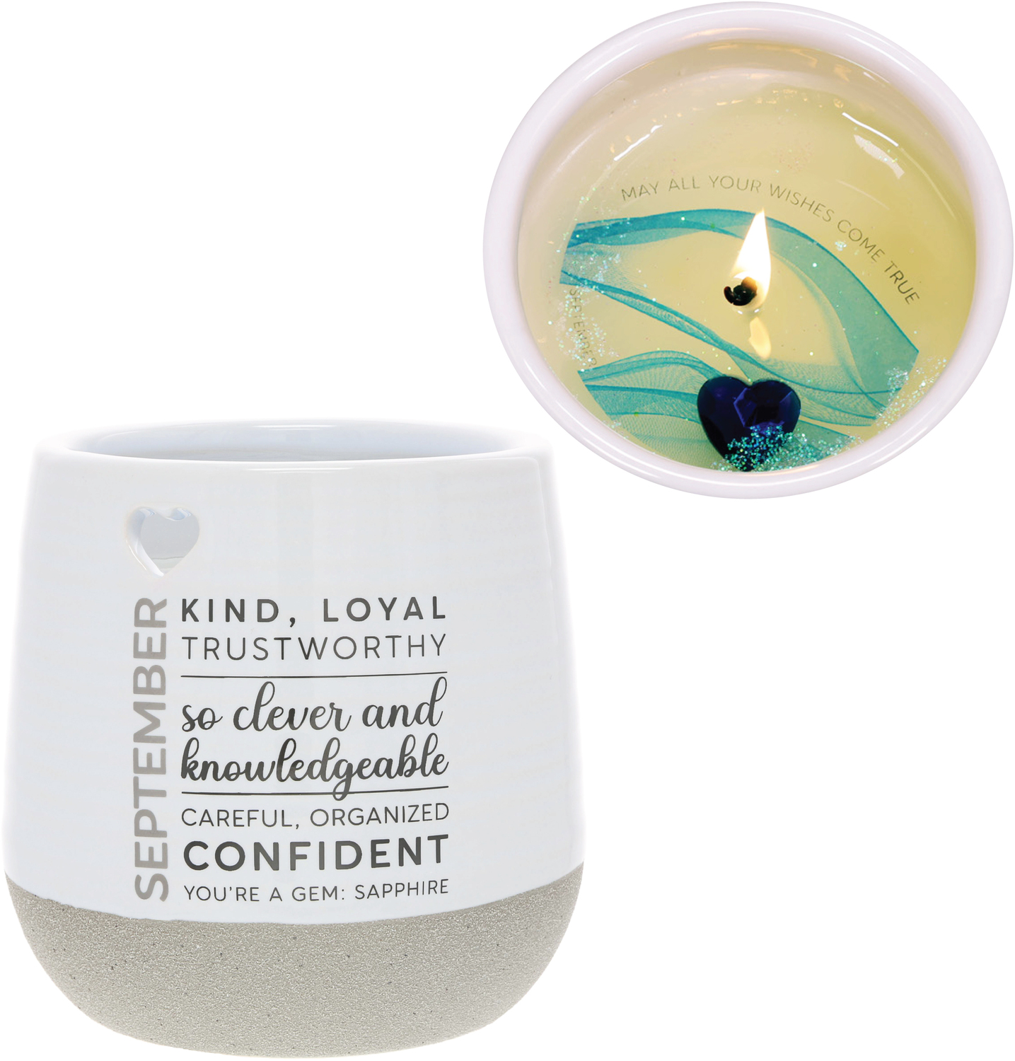 September by You Are a Gem - September - 11 oz - 100% Soy Wax Reveal Candle with Birthstone Scent: Tranquility