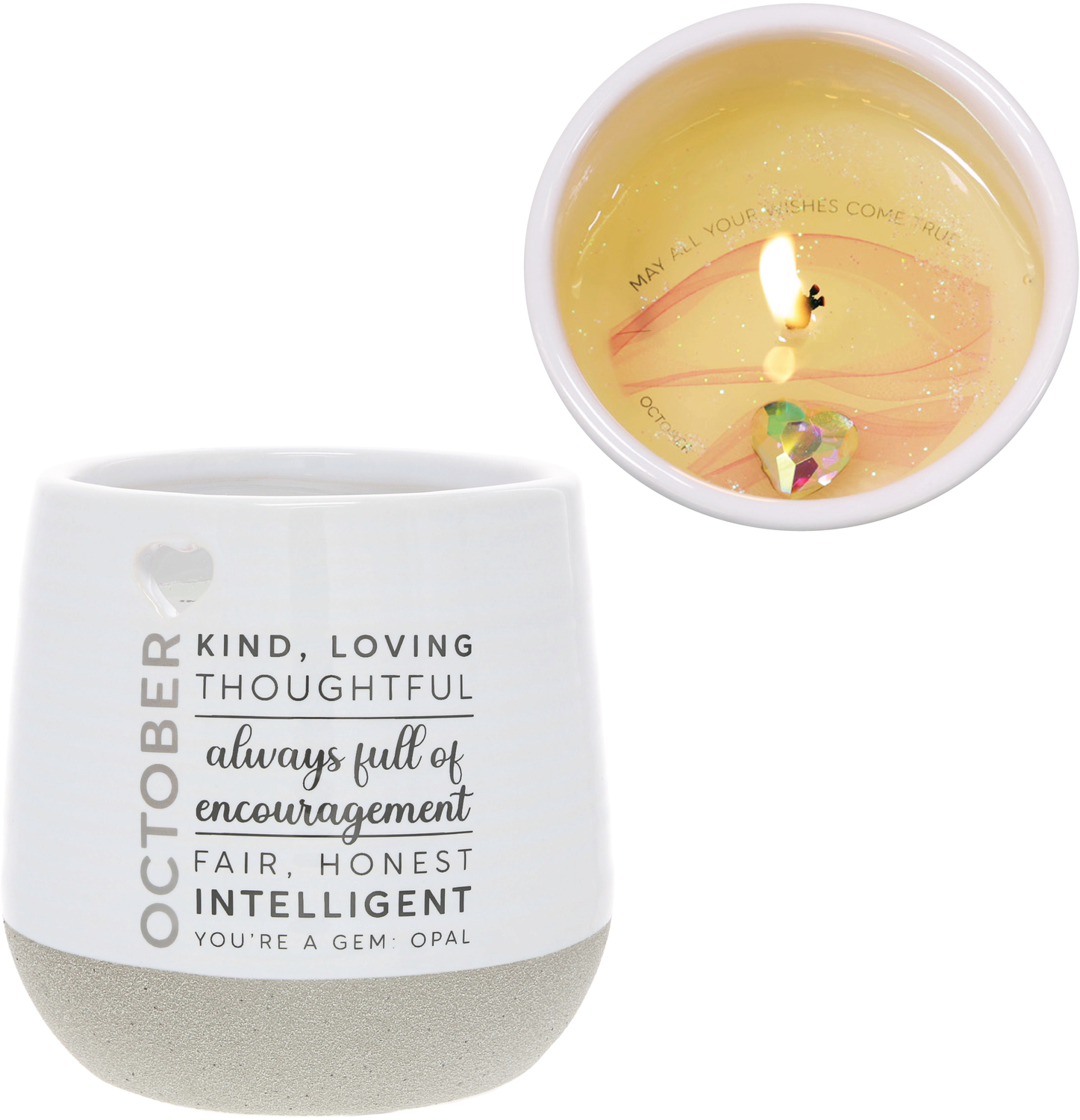October by You Are a Gem - October - 11 oz - 100% Soy Wax Reveal Candle with Birthstone Scent: Tranquility