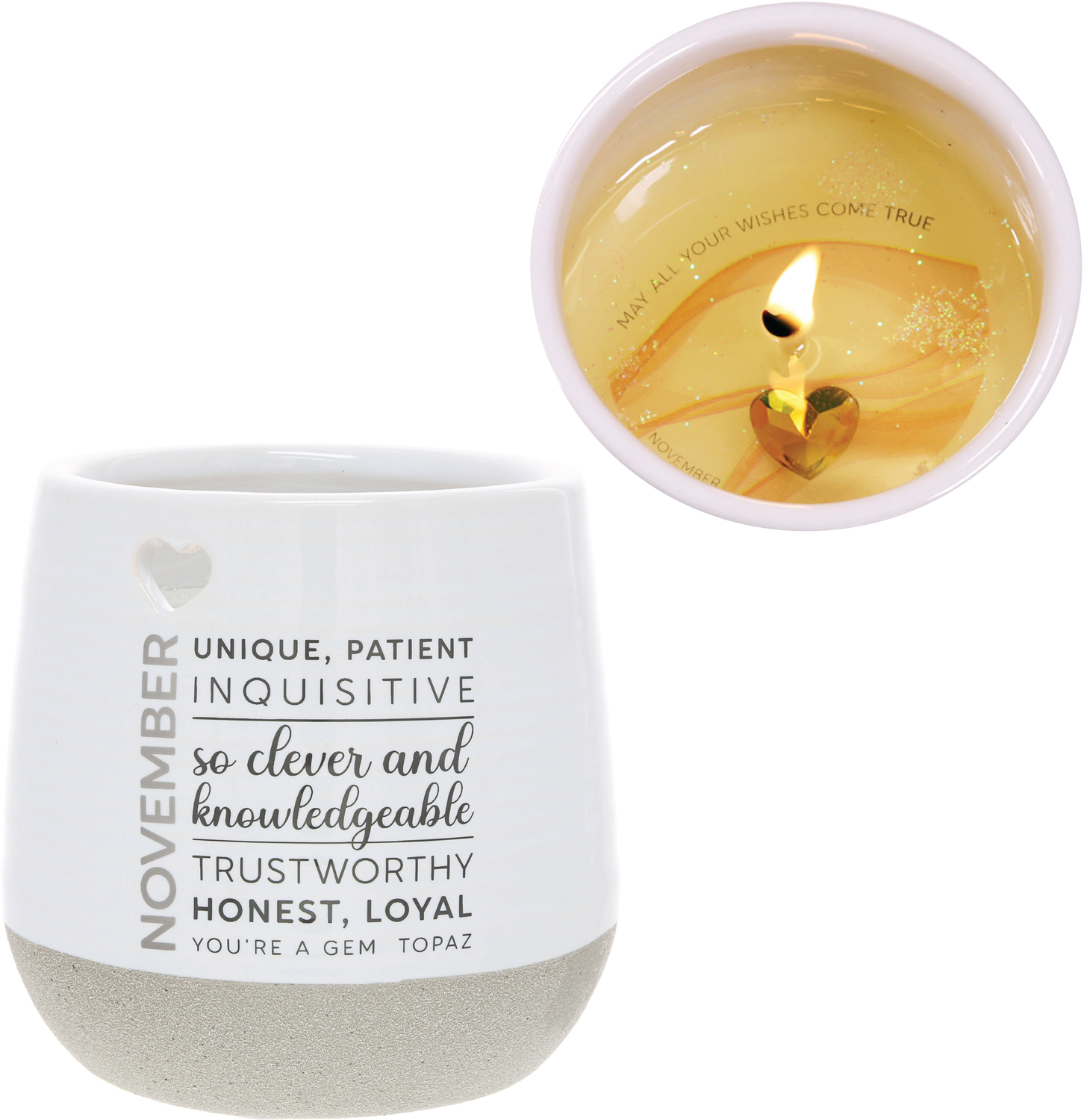 November by You Are a Gem - November - 11 oz - 100% Soy Wax Reveal Candle with Birthstone Scent: Tranquility