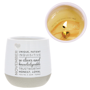 November by You Are a Gem - 11 oz - 100% Soy Wax Reveal Candle with Birthstone Scent: Tranquility