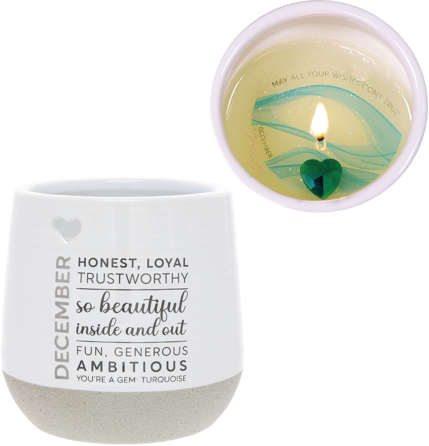 December by You Are a Gem - December - 11 oz - 100% Soy Wax Reveal Candle with Birthstone Scent: Tranquility