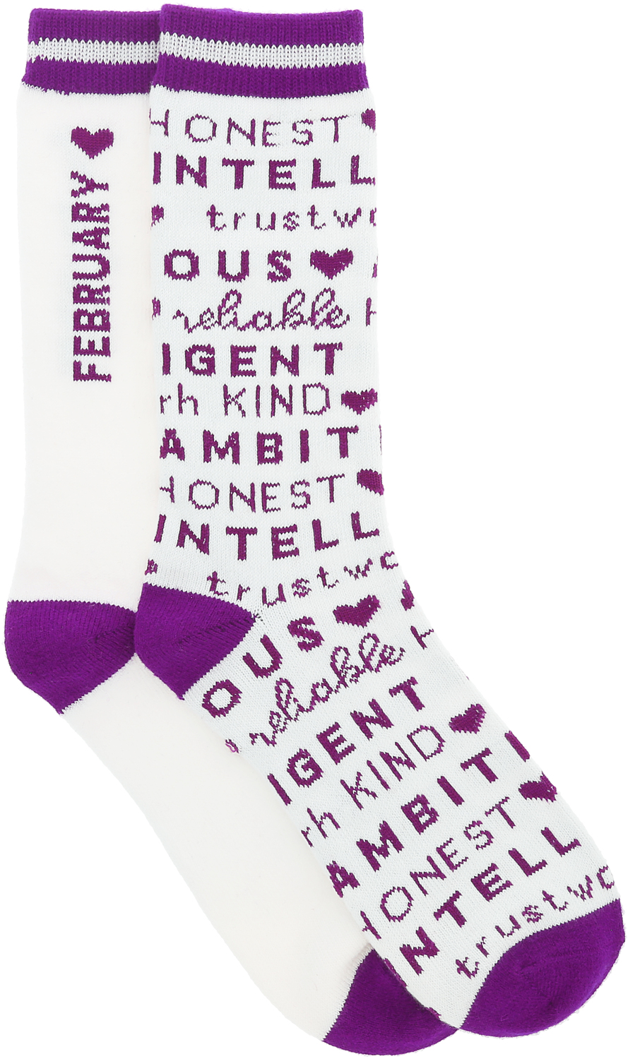 February by You Are a Gem - February - M/L Unisex Crew Sock