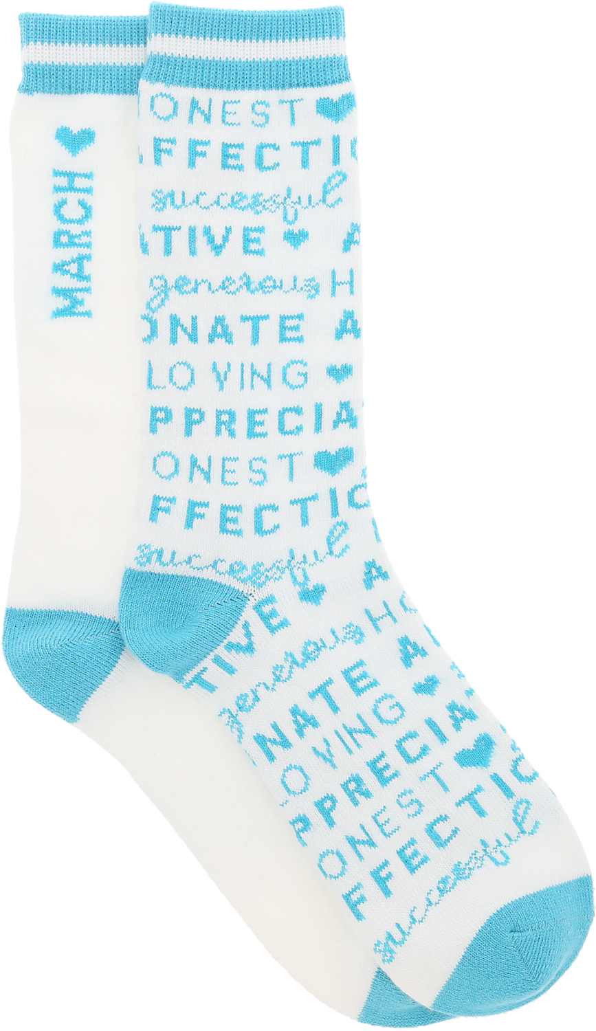 March by You Are a Gem - March - M/L Unisex Crew Sock