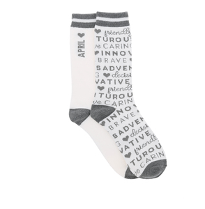 April by You Are a Gem - M/L Unisex Crew Sock