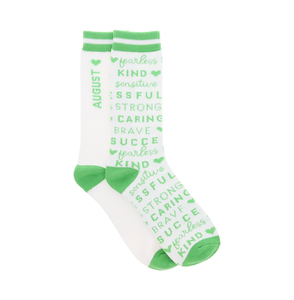 August by You Are a Gem - M/L Unisex Crew Sock