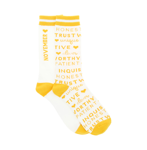 November by You Are a Gem - M/L Unisex Crew Sock