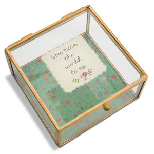 You Mean The World To Me by A Mother's Love by Amylee Weeks - 4.25" x 4.25" Glass Keepsake Box