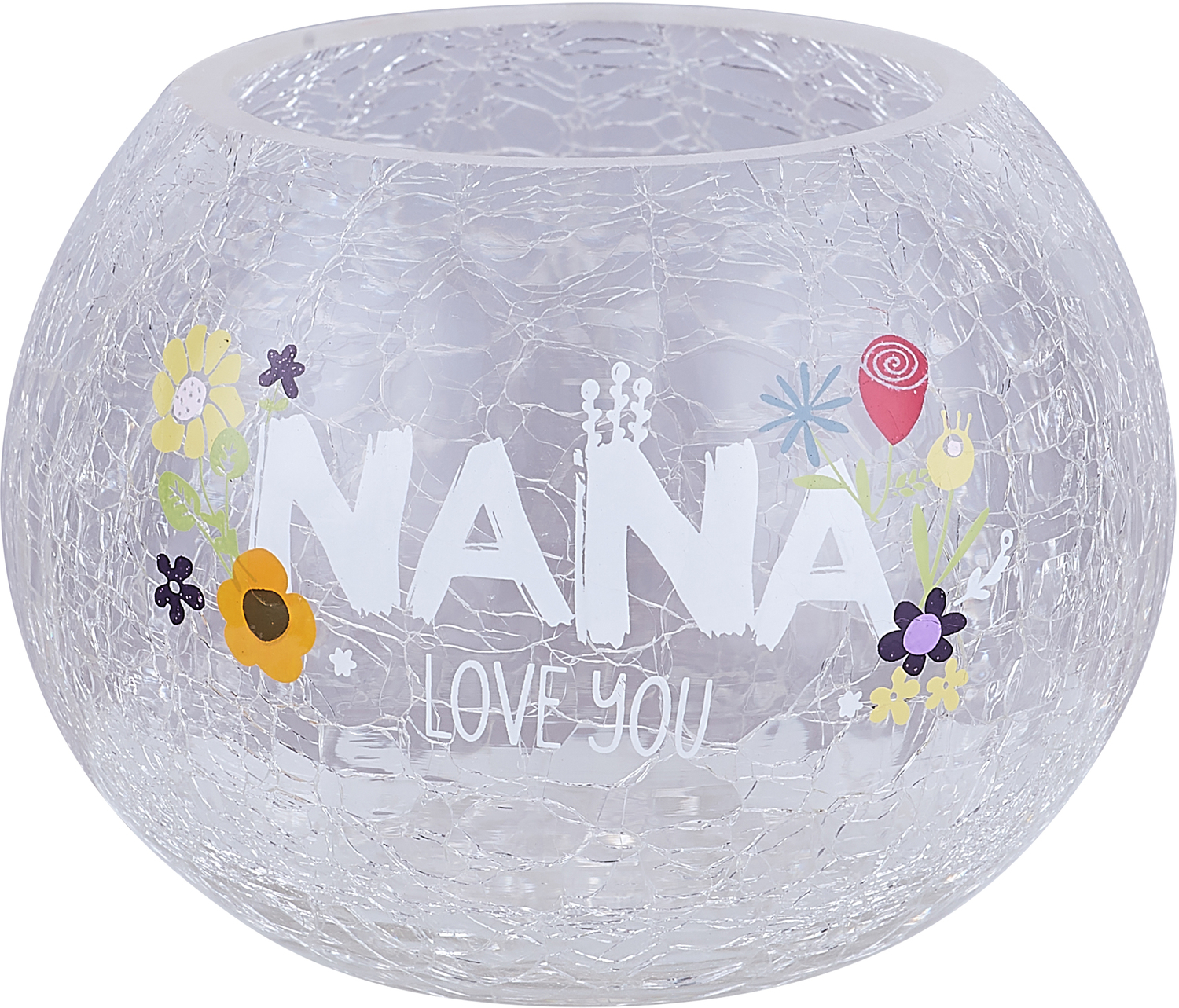 Nana by Love You More - Nana - 5" Crackled Glass Votive Holder
