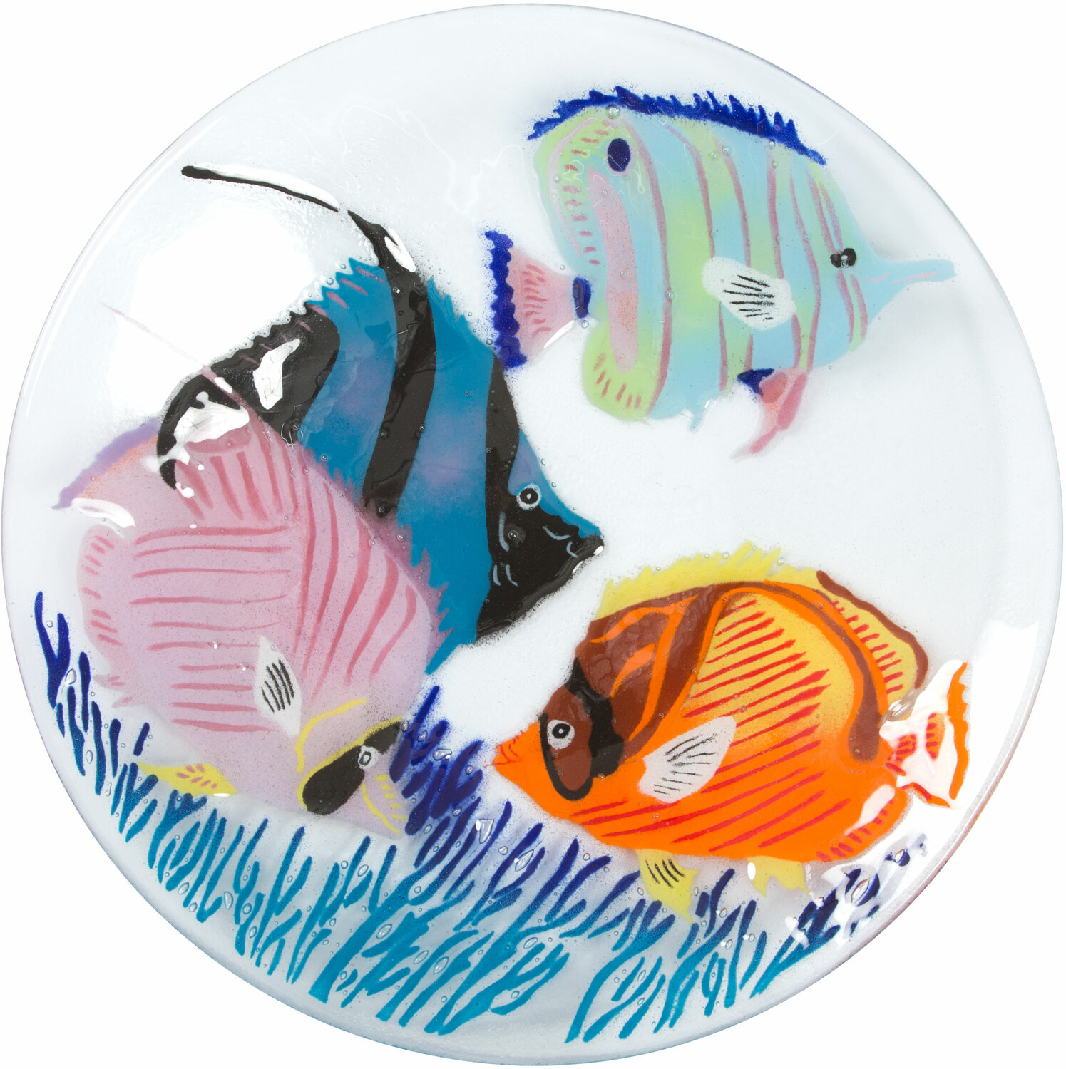 Marine Life by Fusion Art Glass - <em>Coral Reef</em> - Large Glass Serving Bowl -