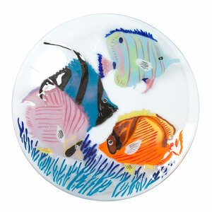 Marine Life by Fusion Art Glass - 14" Round Plate