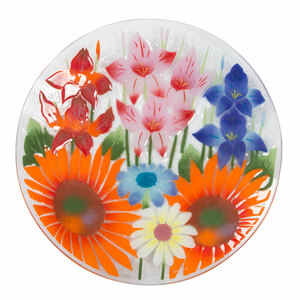 Wild Flowers by Fusion Art Glass - 14" Round Plate
