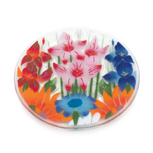 Wild Flowers by Fusion Art Glass - 11" Round Plate