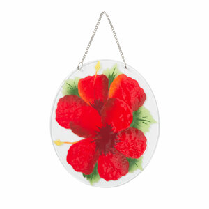 Hibiscus by Fusion Art Glass - 7" Sun Catcher