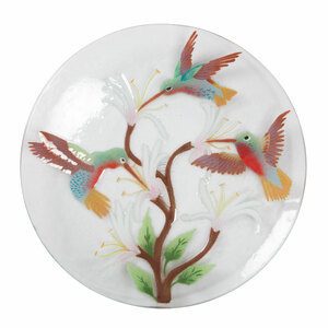 Hummingbirds by Fusion Art Glass - 14" Round Plate
