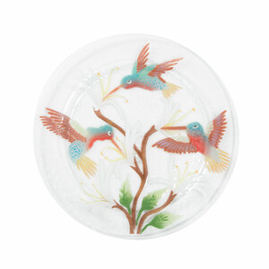 Hummingbirds by Fusion Art Glass - 11" Round Plate