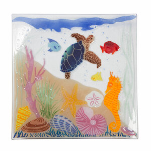 Under the Sea by Fusion Art Glass - 14" Square Plate