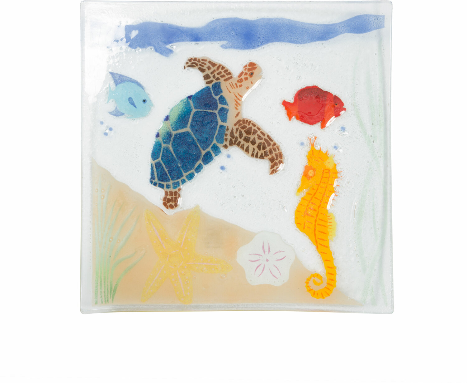 Under the Sea by Fusion Art Glass - Under the Sea - 10" Square Plate