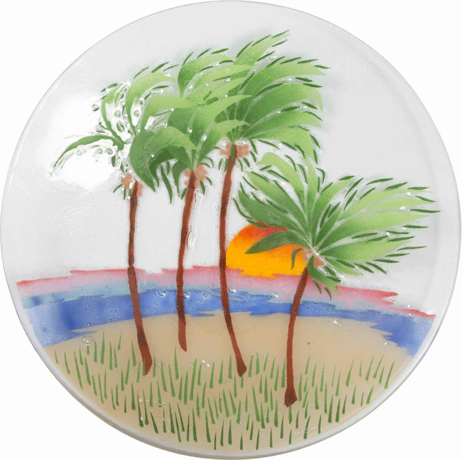 Palm Trees by Fusion Art Glass - Palm Trees - 14" Round Plate