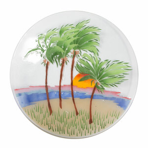 Palm Trees by Fusion Art Glass - 14" Round Plate