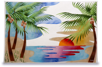 Palm Trees by Fusion Art Glass - 19"x13" Serving Tray Ins