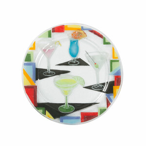 Cocktails by Fusion Art Glass - 11" Round Plate