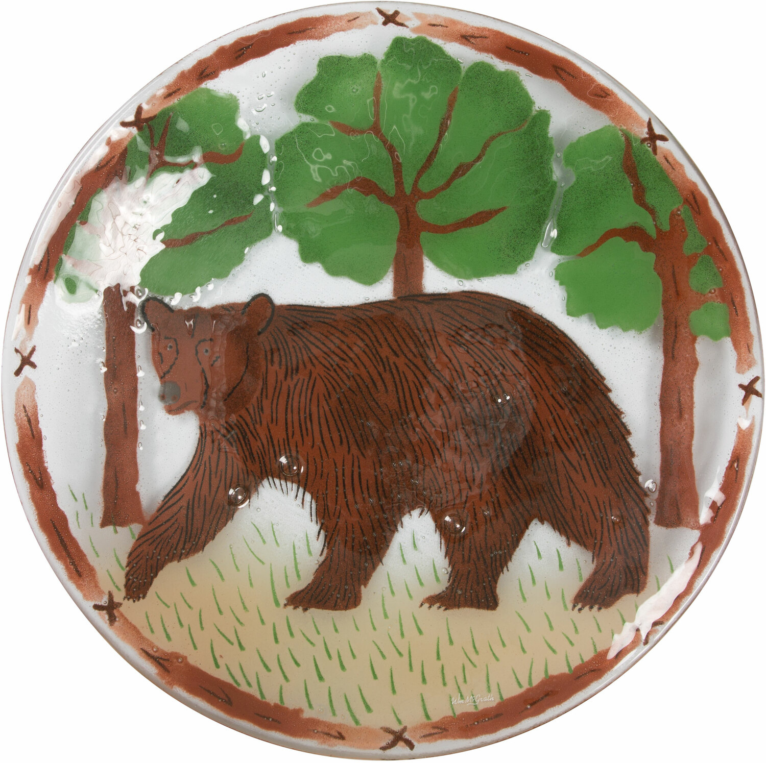 Bear by Fusion Art Glass - Bear - 14" Round Plate