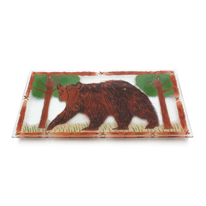 Bear by Fusion Art Glass - 15" x 8" Serving Tray