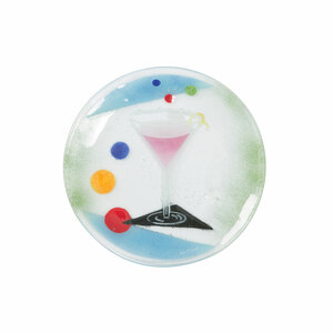 Cocktails by Fusion Art Glass - Cosmo 8" Round Plate