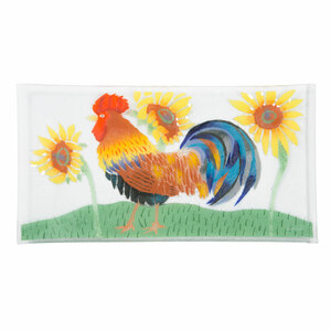 Country Rooster by Fusion Art Glass - 15"x8" Serving Tray