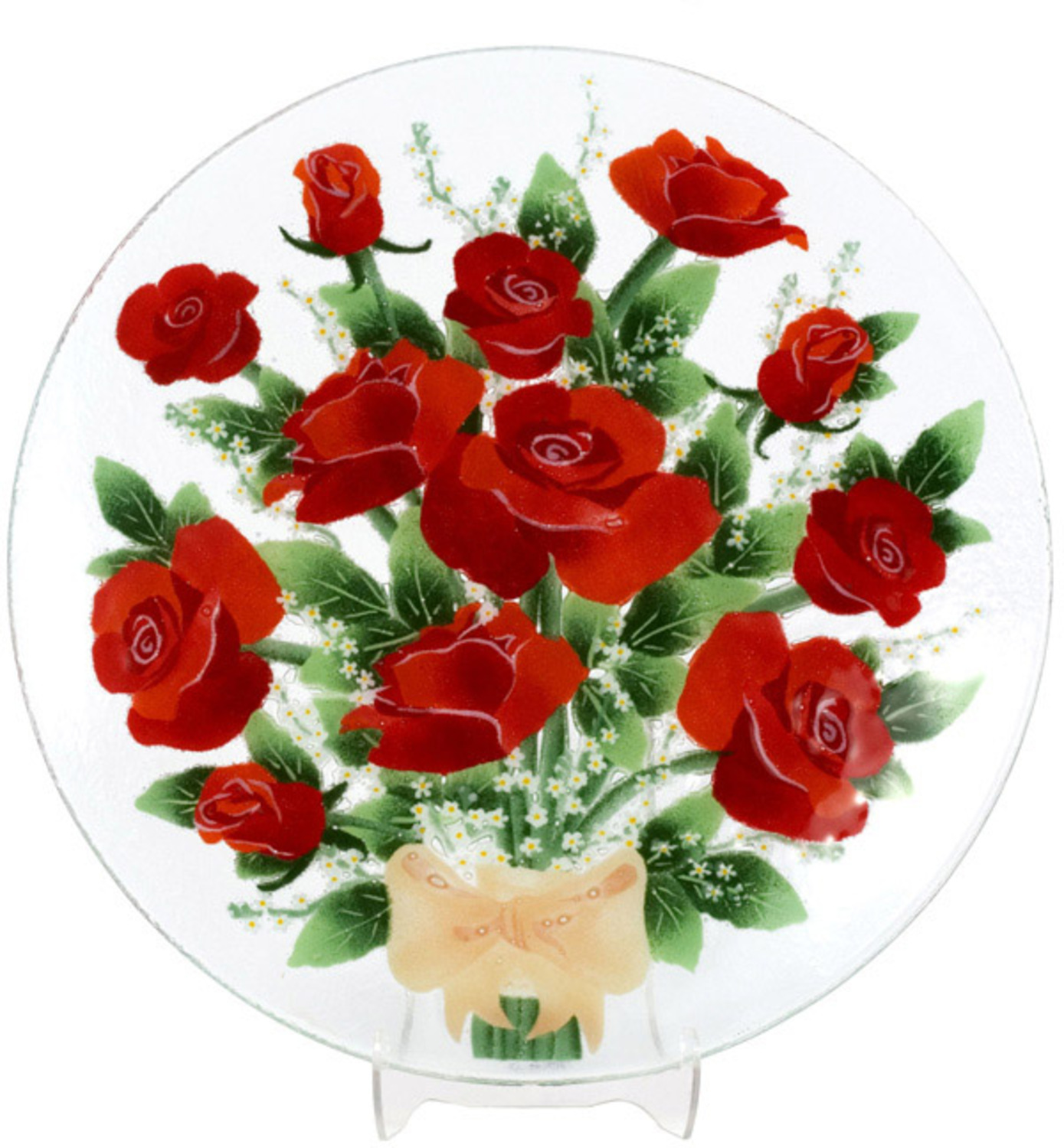 Rose by Fusion Art Glass - Rose - 14" Round Plate