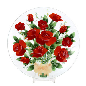 Rose by Fusion Art Glass - 14" Round Plate