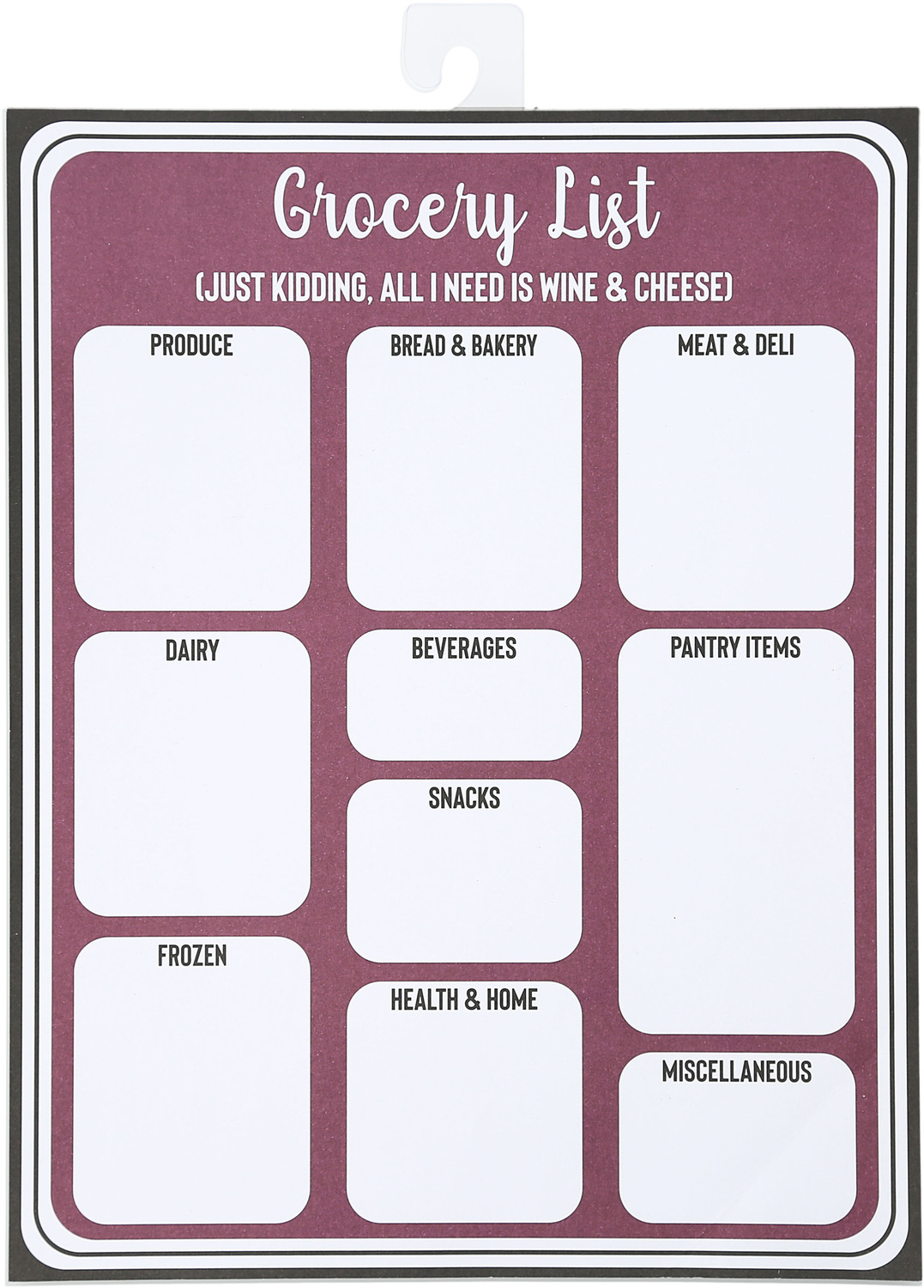 Grocery List by Check Me Out - Grocery List - 8" x 10.25" Magnetic Notepad