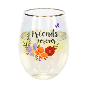 Friends by Bunches of Love - 18 oz Stemless Wine Glass