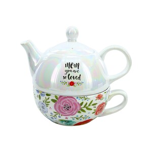 Mom by Bunches of Love - Tea for One
(14.5 oz Teapot & 10 oz Cup)