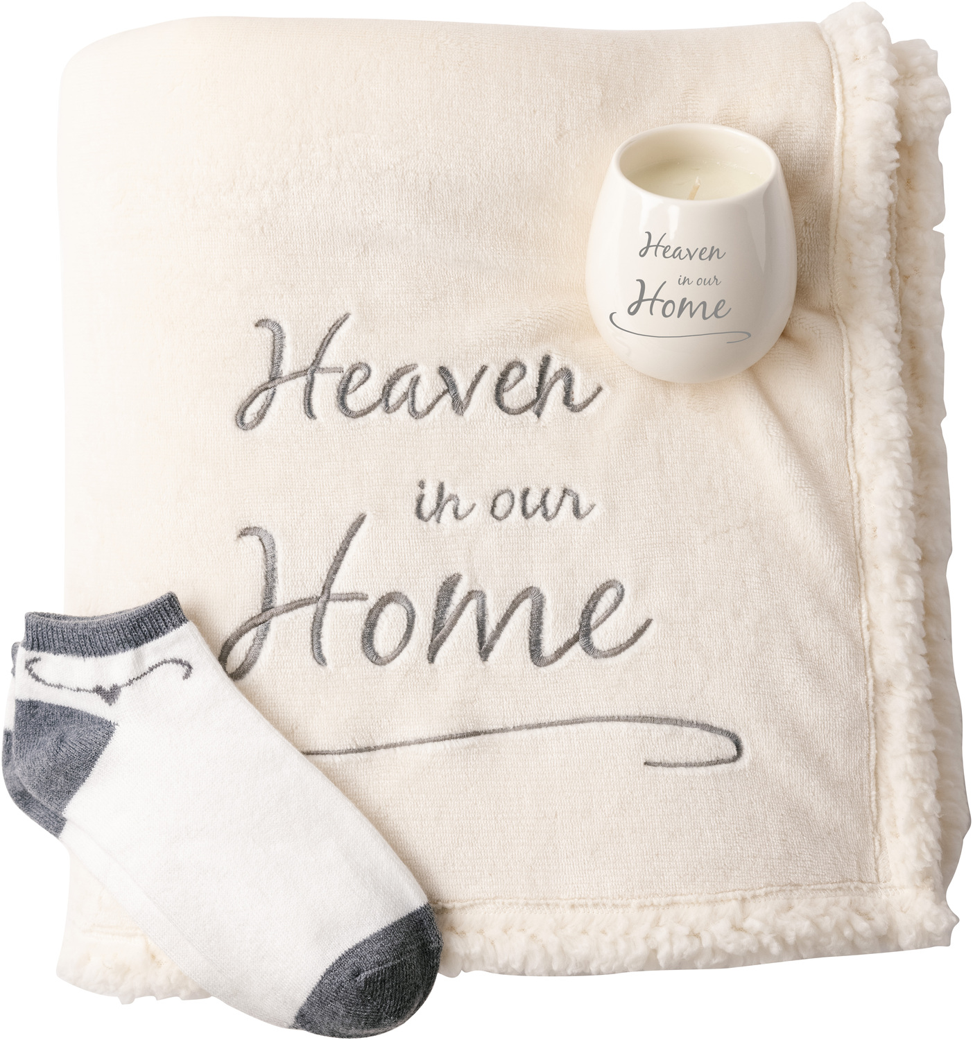 Heaven by Warm and Fuzzy - Heaven - 42" x 50" Sherpa Lined, Royal Plush Blanket Gift Set