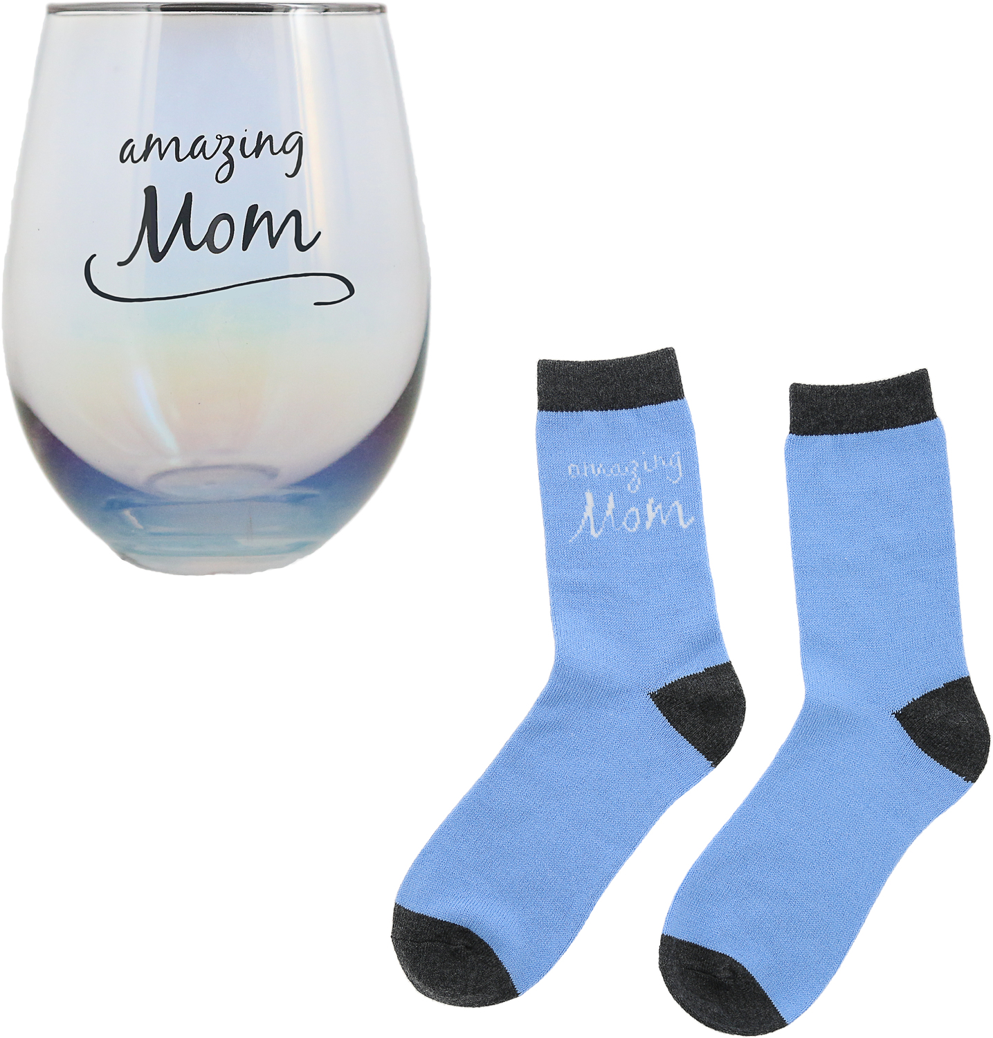 Mom by Warm and Fuzzy - Mom - 18 oz Stemless Glass & Sock Set