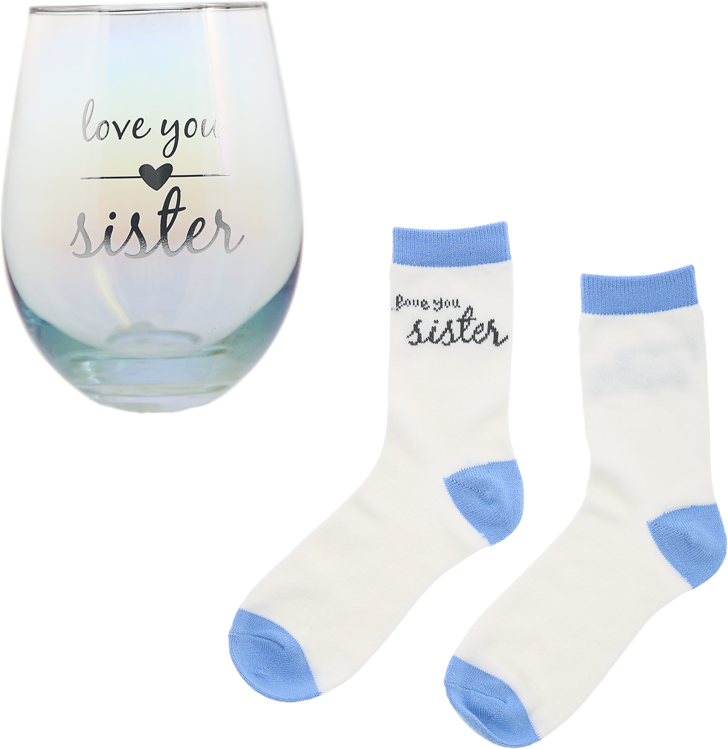 Sister by Warm and Fuzzy - Sister - 18 oz Stemless Glass & Sock Set