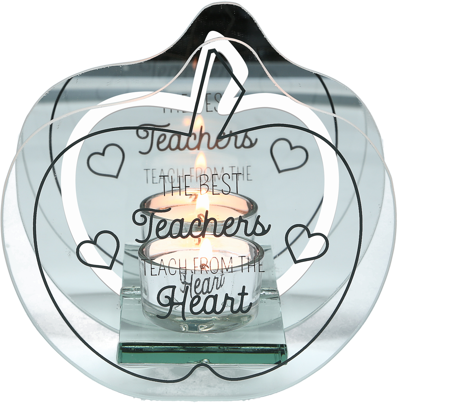  From The Heart by Teachable Moments -  From The Heart - 5.5" x 5.25" Mirrored Glass Candle Holder