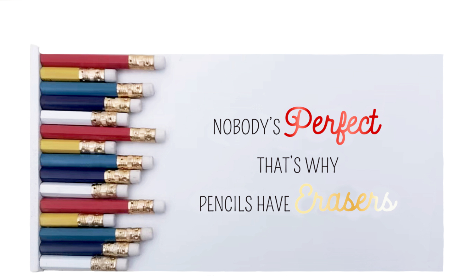 Nobody’s Perfect by Teachable Moments - Nobody’s Perfect -  8.75" x 4.5" MDF Teacher's Supply Box