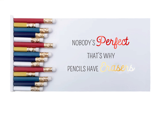 Nobody’s Perfect by Teachable Moments -  8.75" x 4.5" MDF Teacher's Supply Box