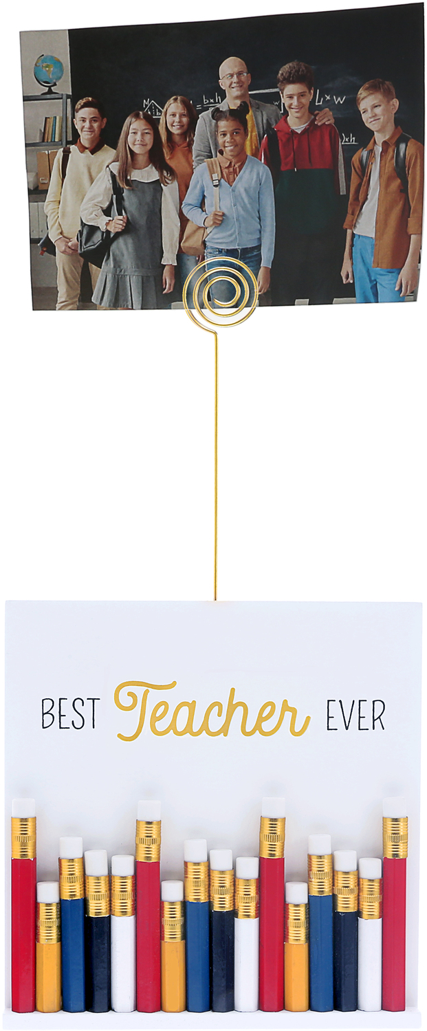 Best Teacher by Teachable Moments - Best Teacher - 5" MDF Plaque with Photo Clip
