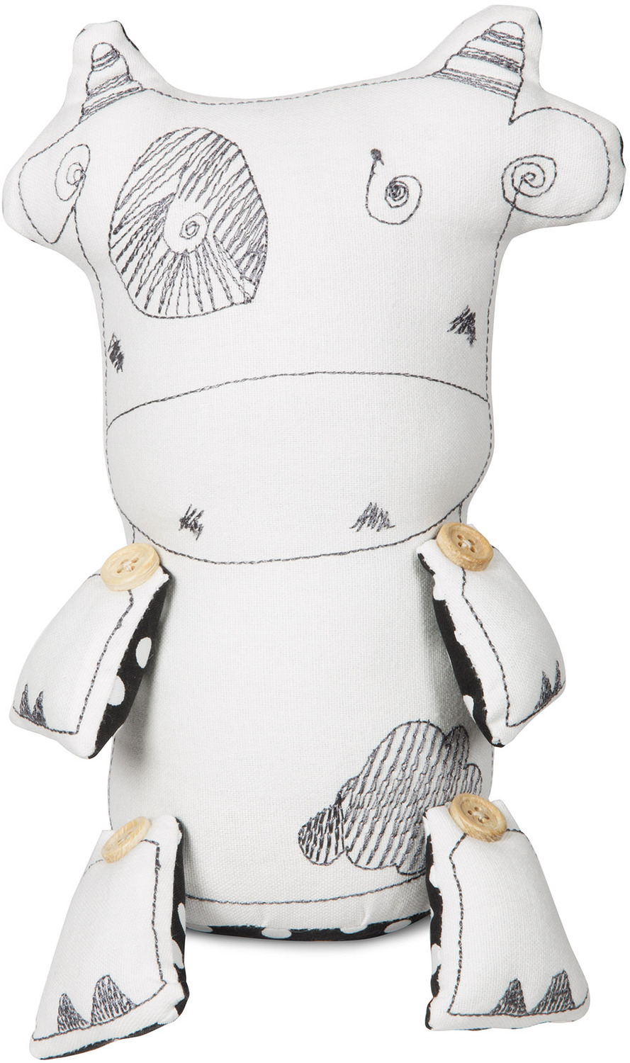 Clancy the Cow by Stitched & Stuffed - Clancy the Cow - 10" Cow Stuffed Animal/Door Stopper