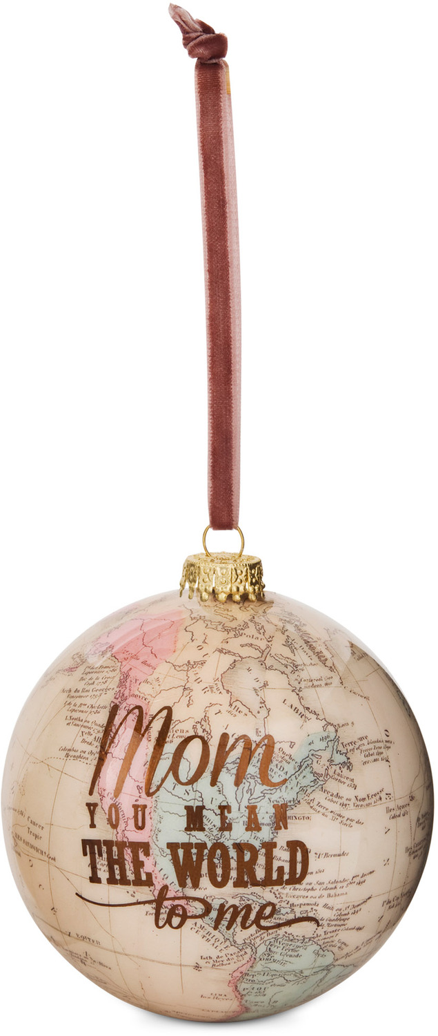 Mom by Global Love - <em>Mom</em> - Globe Christmas Ornament -